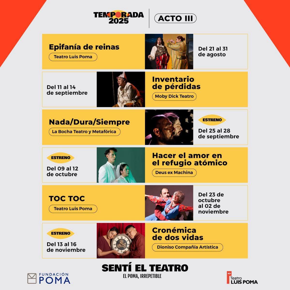 Acto 3 Temporada 2025 del Teatro Luis Poma