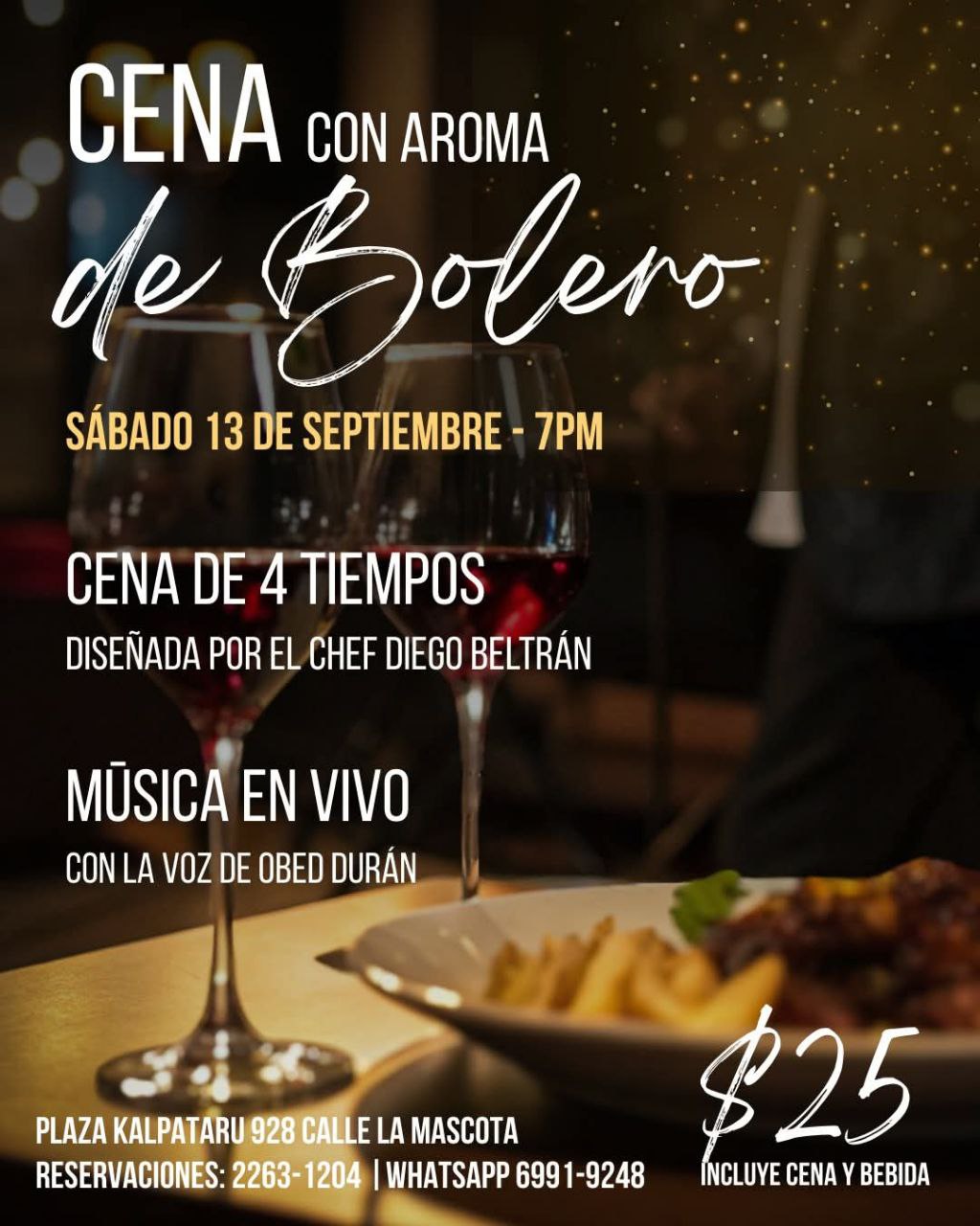 Cena con aroma de bolero en Kalpataru